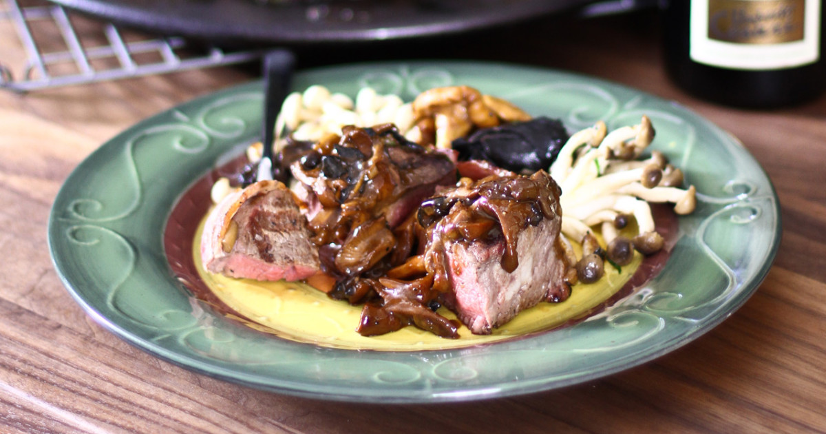 Filet mignon, sauce aux champignons et au whisky