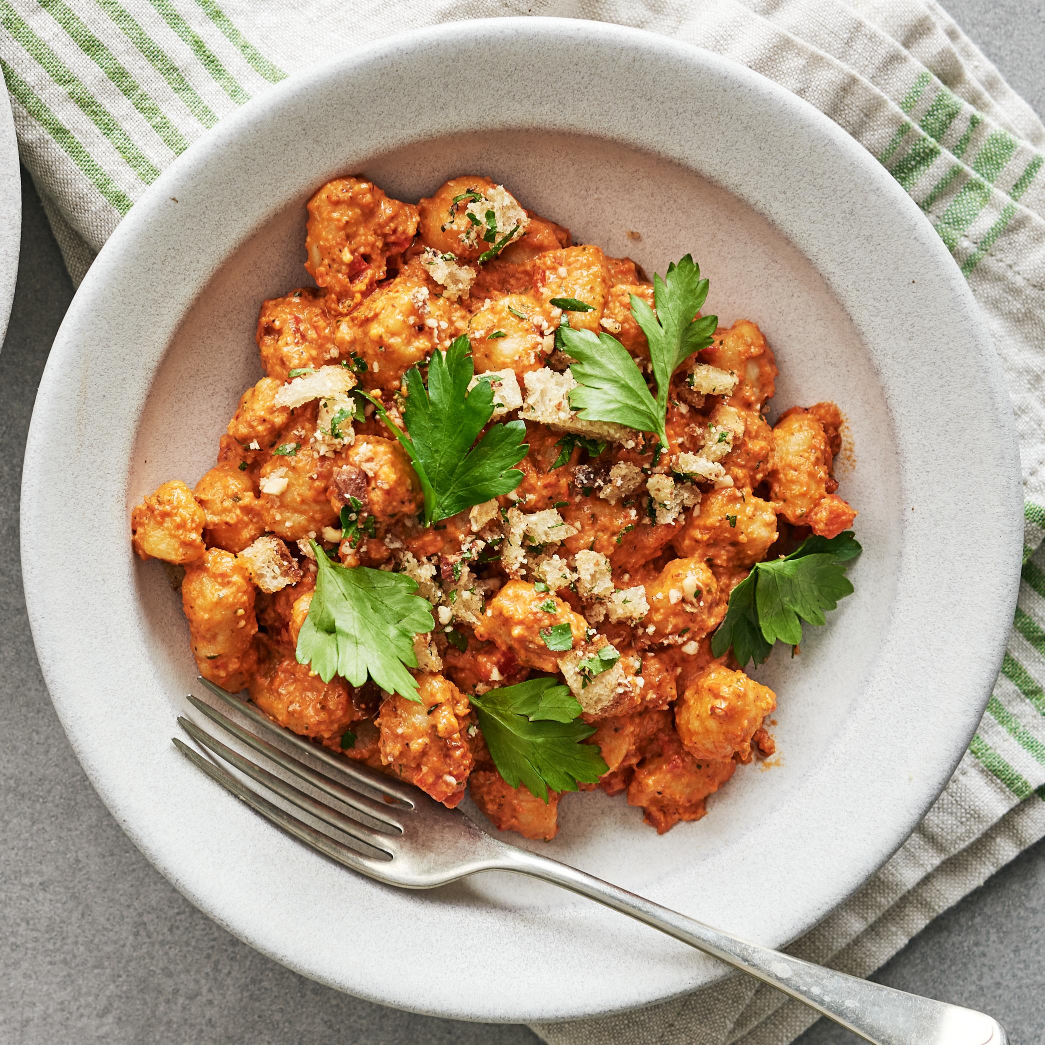Gnocchis, sauce romesco