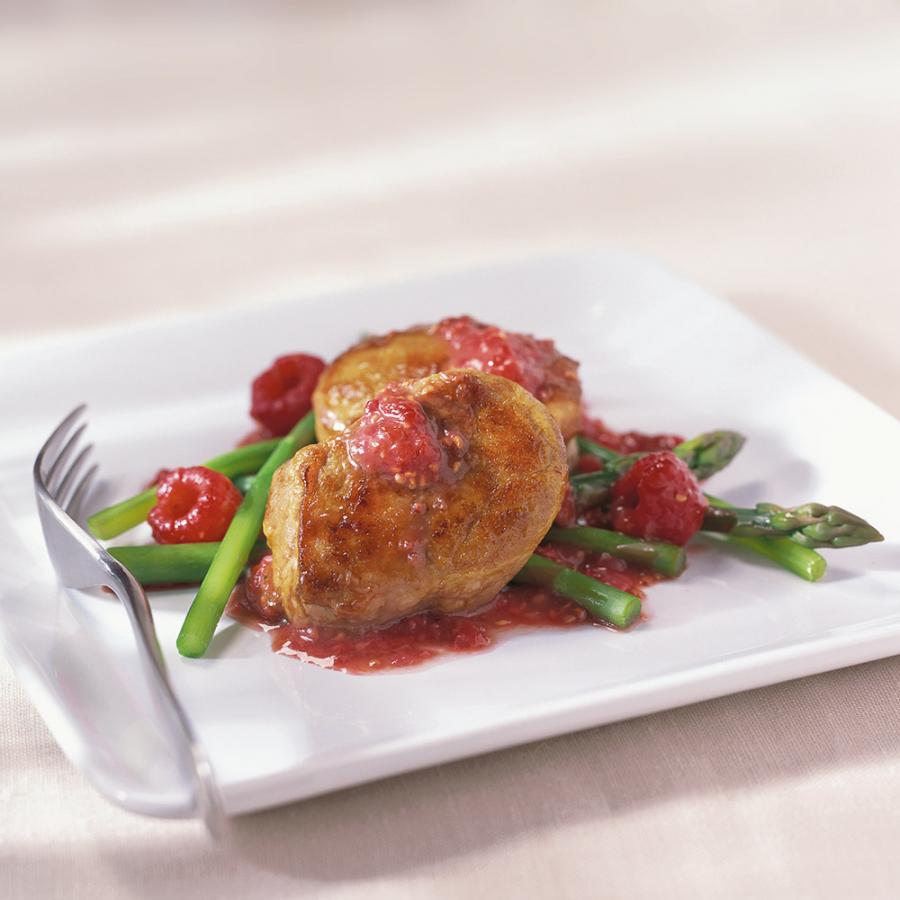 Médaillons de porc aux framboises
