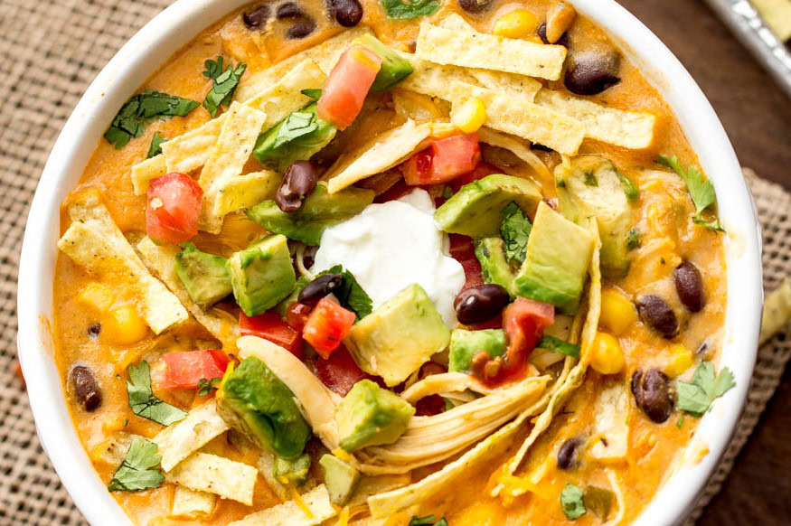 Soupe au poulet (style Fajitas) à la mijoteuse