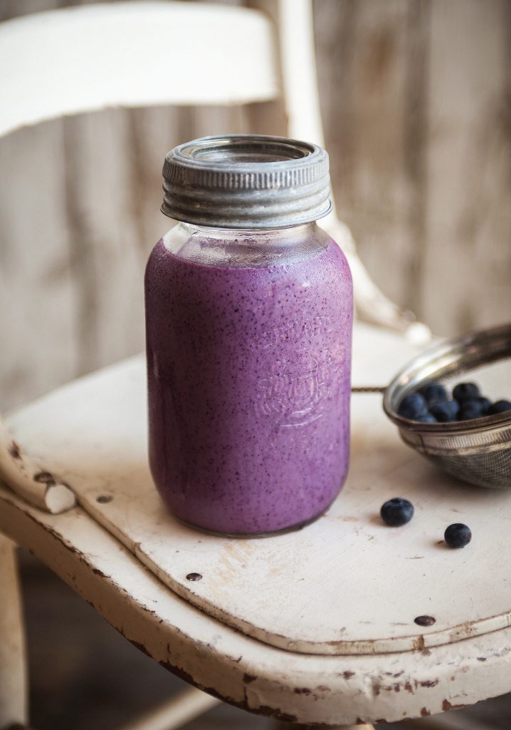 Smoothie aux bleuets & pêches