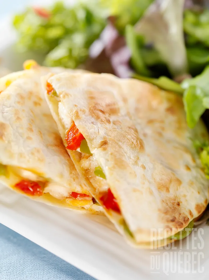 Quesadillas au poulet et à la mangue