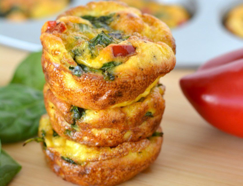 Frittata aux épinards et poivrons rouges