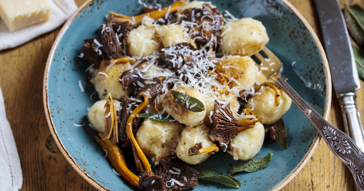Gnocchis aux chanterelles, pleurotes et trompettes de la mort