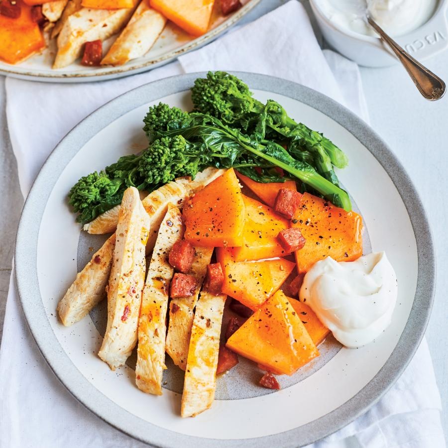 Poulet épicé au cantaloup et au chorizo