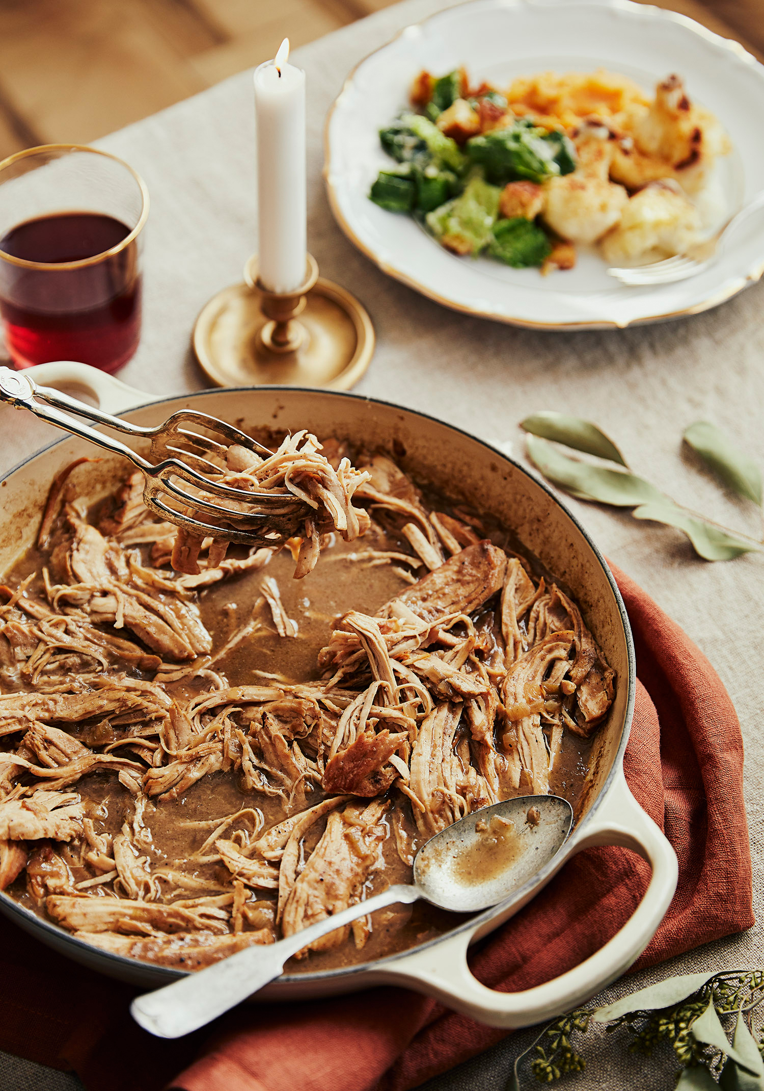 Effiloché de dinde de Noël à la mijoteuse