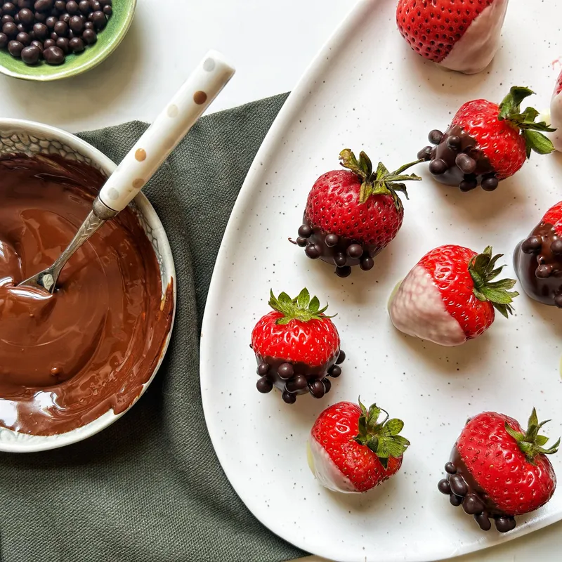 Fraises aux deux chocolats
