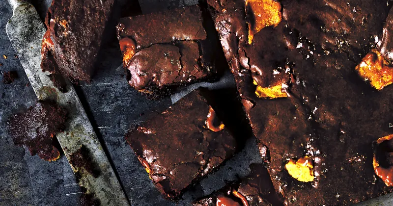 Brownies au caramel salé