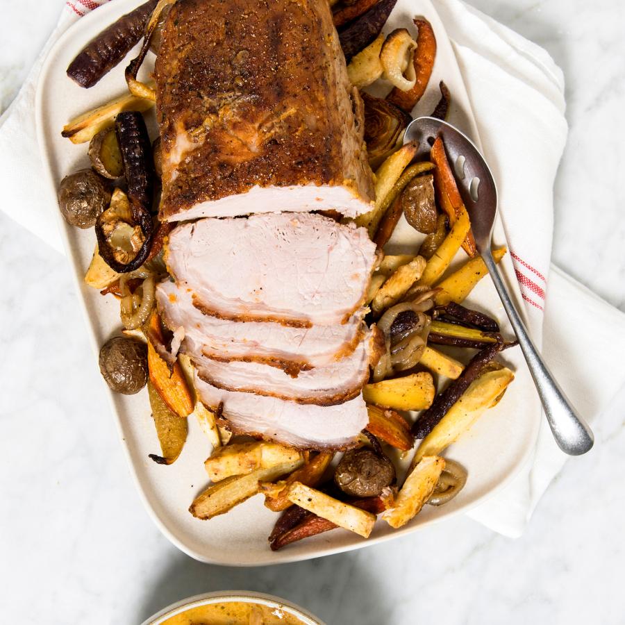 Rôti de porc aux pommes et à l’érable