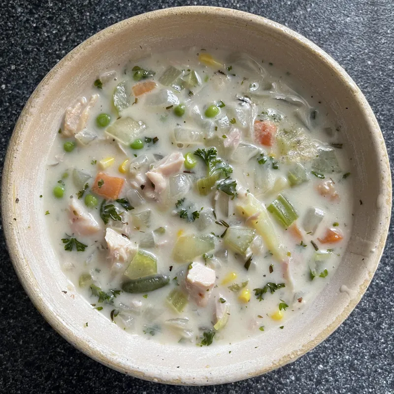Soupe crémeuse au poulet