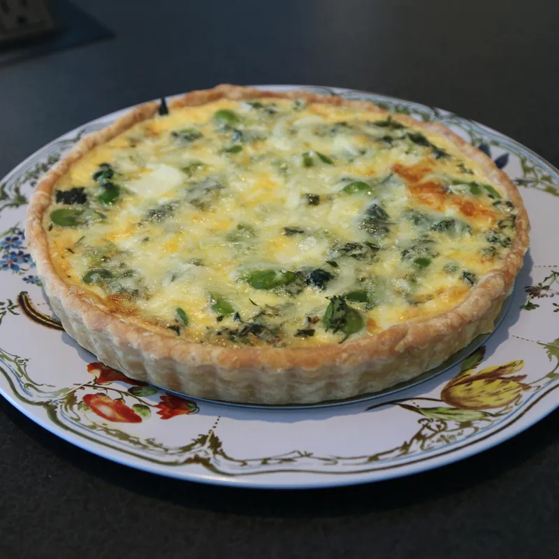 Quiche aux épinards et gourganes
