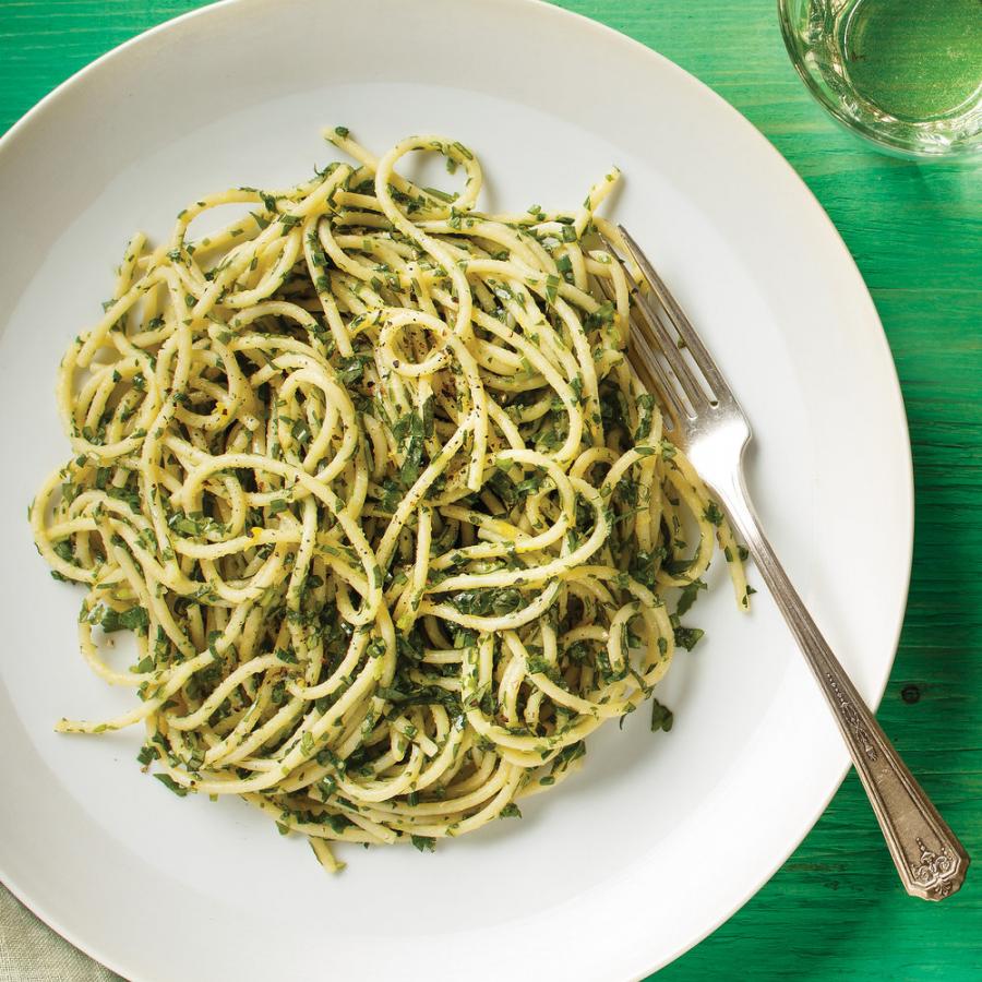 Spaghettis aux mille herbes