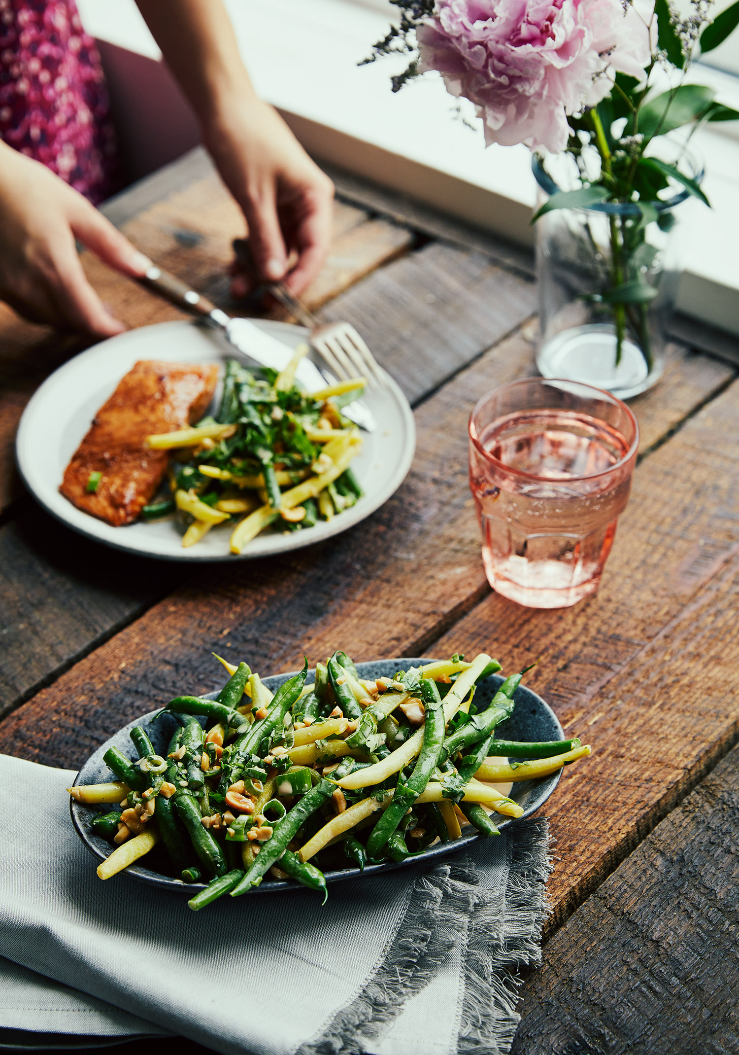 Accompagnement de haricots verts asiatiques