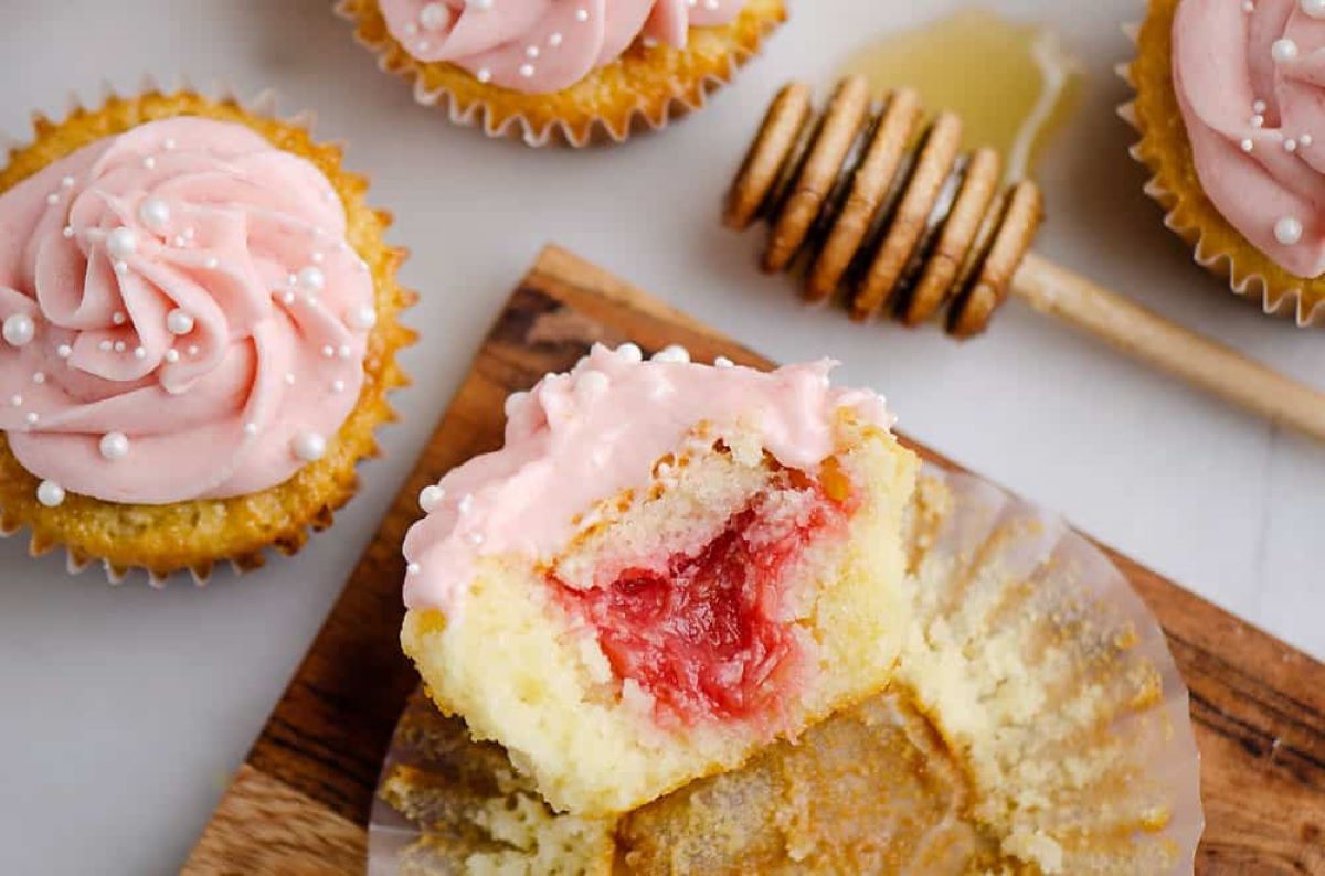 Cupcake miel et rhubarbe