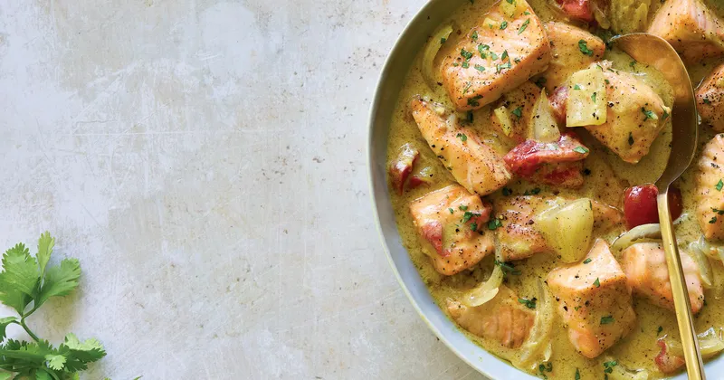 Curry de saumon au lait de coco