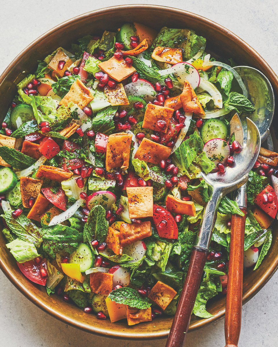 Salade Fattoush au poulet Shawarma