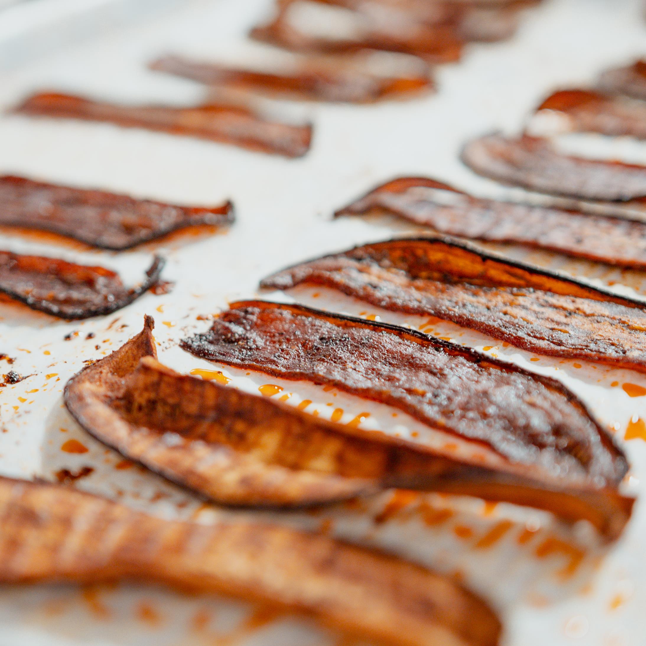 Bacon végétalien à l’aubergine