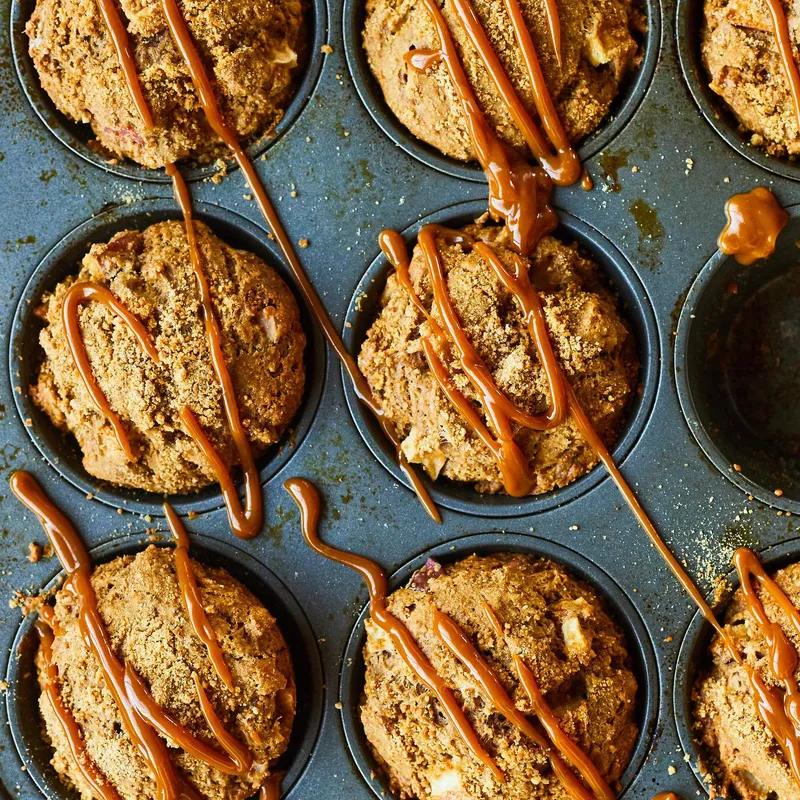 Muffins aux pommes et au dulce de leche