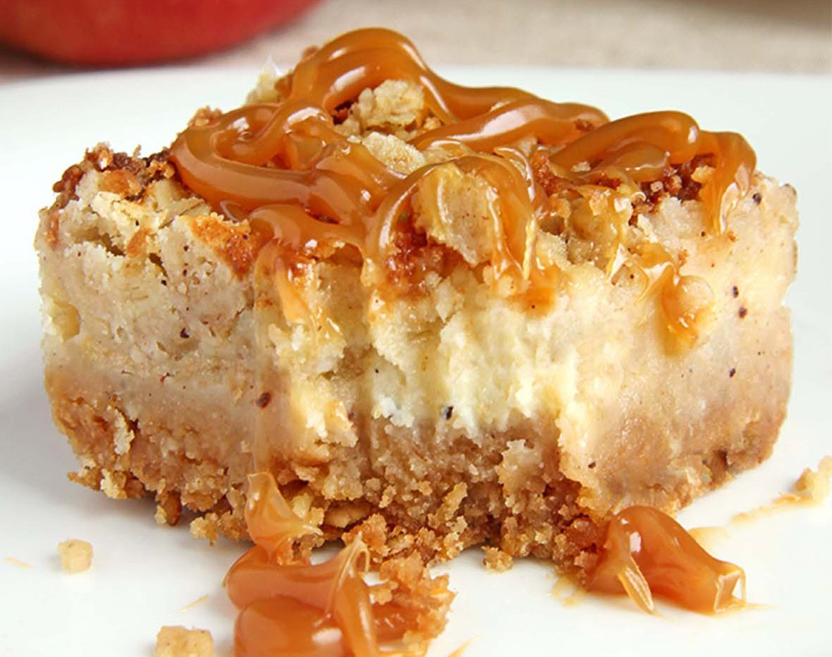 Gâteau au fromage aux pommes et caramel