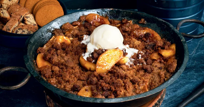 Croustade de pommes fumée aux biscottis