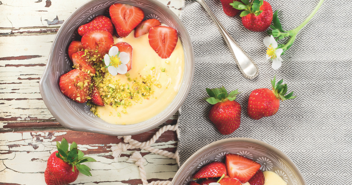 Sabayon à la fleur d'oranger accompagné de fraises
