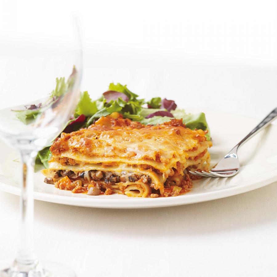 Lasagne bolognaise aux champignons